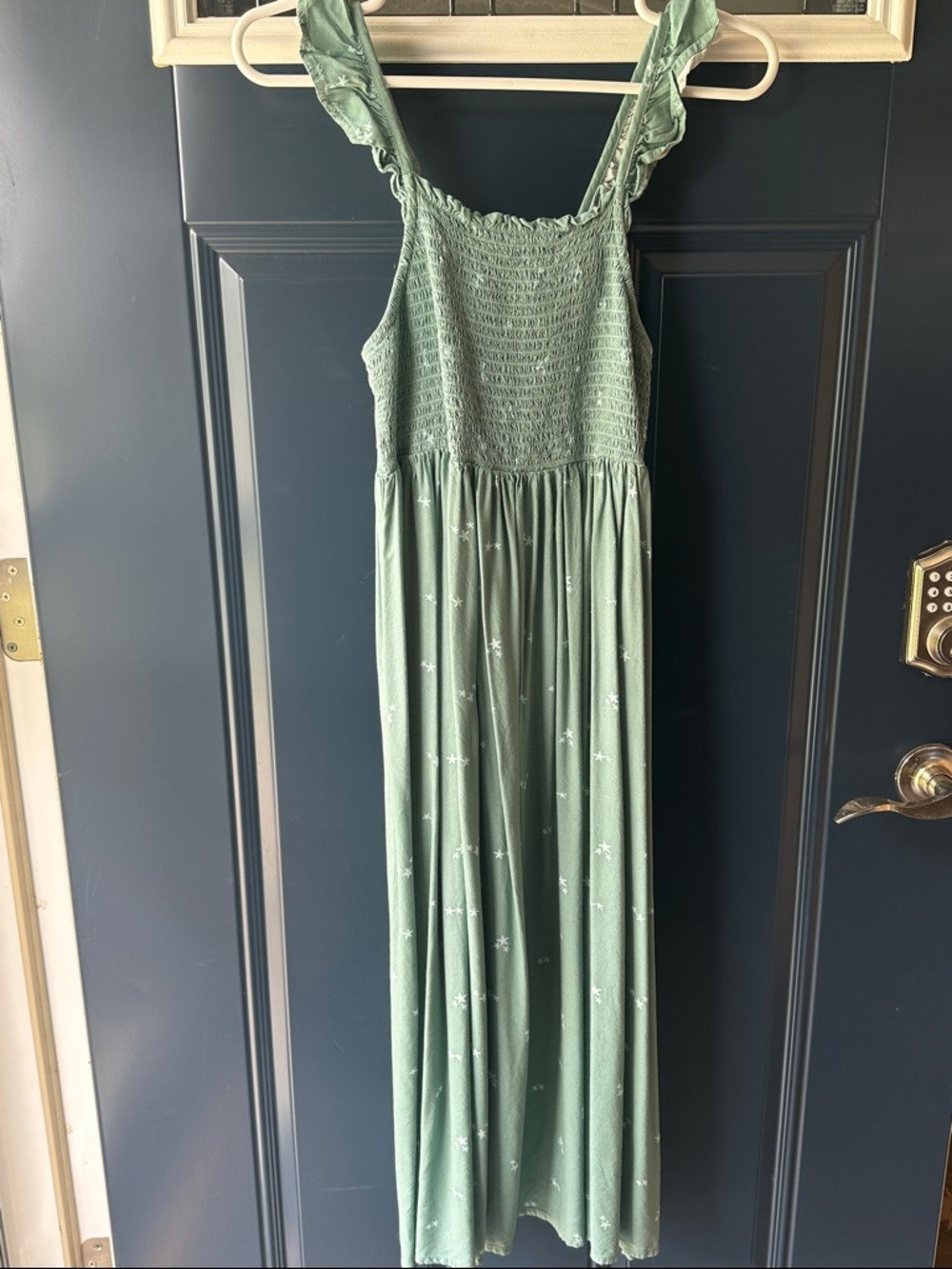 Cat & Jack Sage Green Smocked Dress with Ruffle Straps
